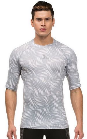 YG1038-4 Men’s Compression Short Sleeve Printed Sports Shirt Skin Running Tee